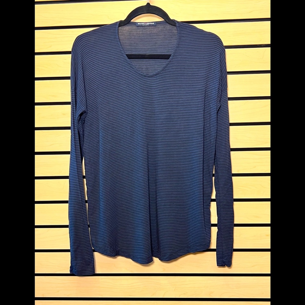 Brandy Melville striped blu white long sleeve top